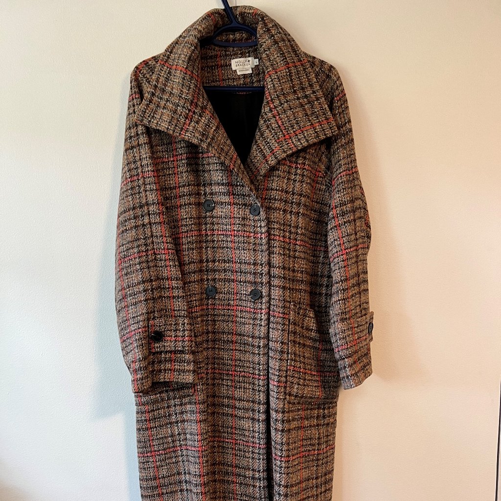 Plaid Double Breasted Over Coat